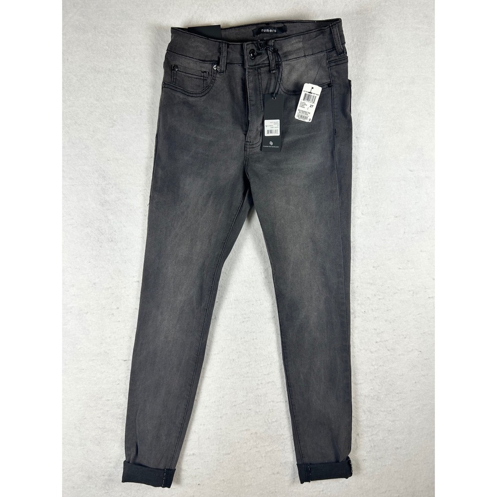 Numero Womens 27 Gray Wash Skinny Jeans Mid Rise Stretch Denim NWT